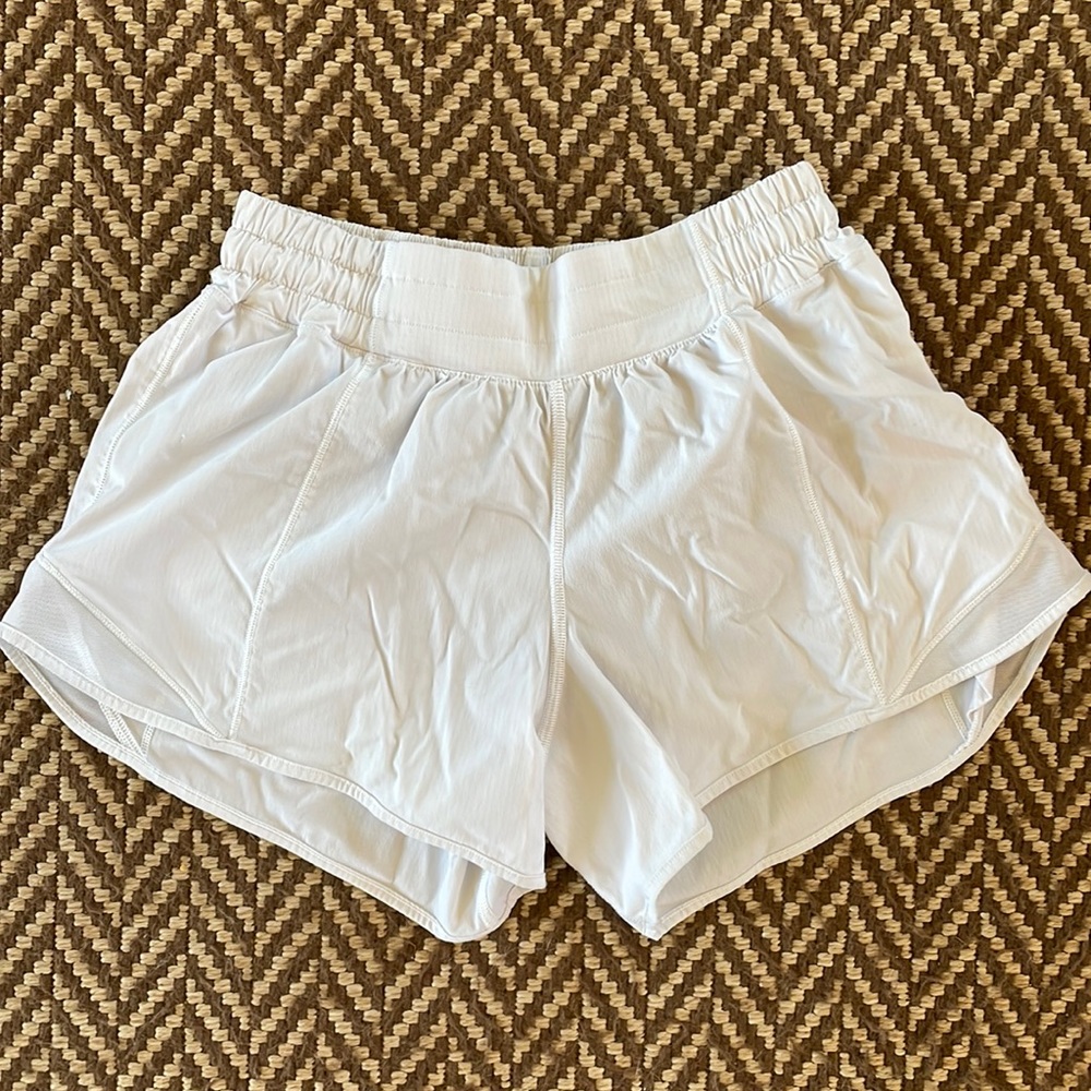 White lululemon hotty hot shorts